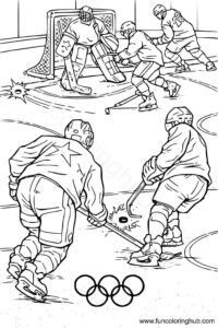 Winter Olympics Ice Hockey coloring picture