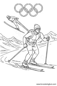 Winter Olympics Nordic Combined coloring page