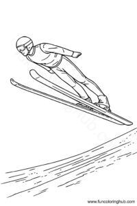 Winter Olympics coloring page PDF Ski Jumping