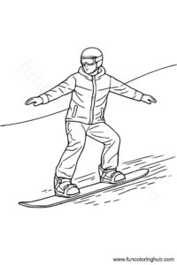 Winter Olympics coloring page printable Snowboarding