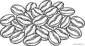 Coffee beans coloring page