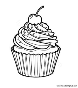 Cupcake coloring page