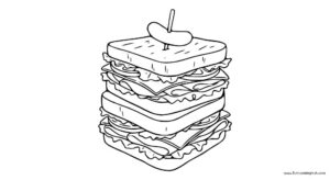 Sandwich coloring page