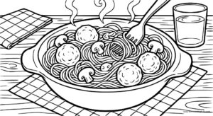 Spaghetti coloring page
