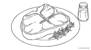 Steak coloring page