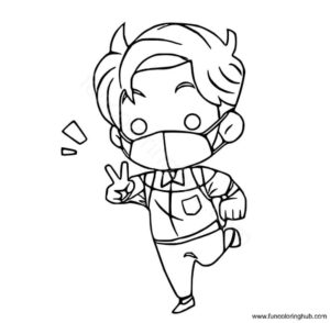 Boy is back to school in mask Boy is back to school in mask