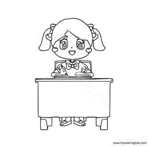 Girl back to school coloring page Girl back to school coloring page