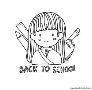 Girl is back to school coloring pages Girl is back to school coloring pages