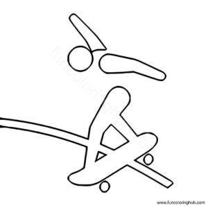 Summer Olympic Coloring Page Skateboarding