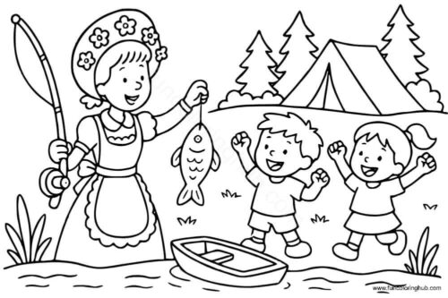 Amelia Bedelia Camping Coloring Page