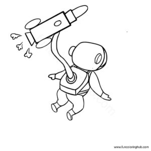 Astronaut and rocket coloring page