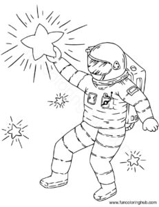 Astronaut holding a star
