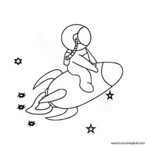 Astronaut riding a rocket