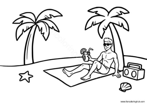 Beach Coloring Images