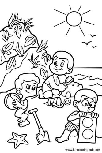 Beach Coloring Pages