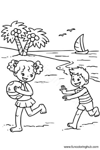 Beach Coloring Pages Free Printable