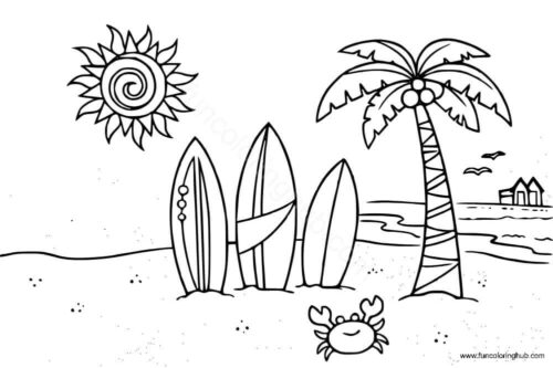Beach Coloring Pages To Print