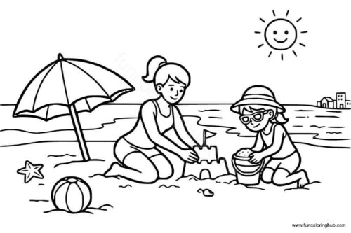 Beach Coloring Pictures