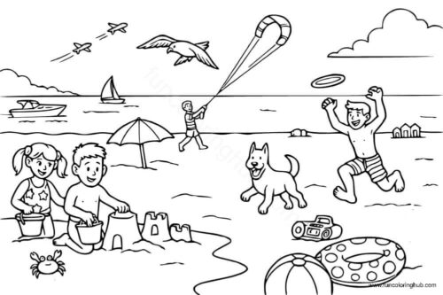 Beach Coloring Sheets