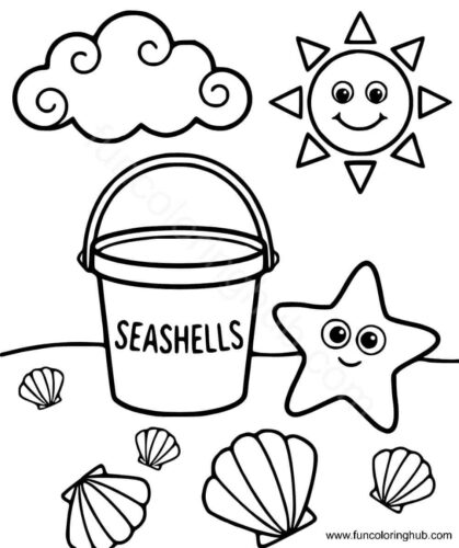Beach Essentials Coloring Page