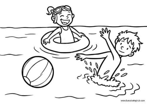 Beach Fun Coloring Pages