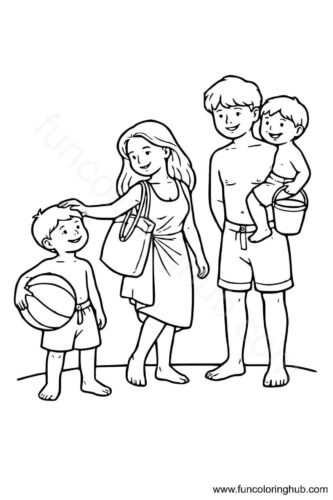 Beach Scene Coloring Pages