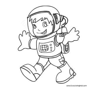 Boy dressed as an astronaut