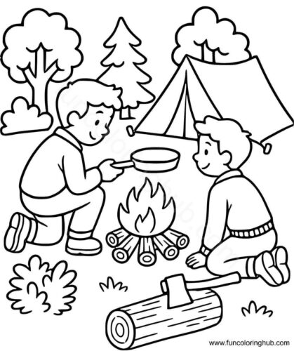 Camping Coloring Images