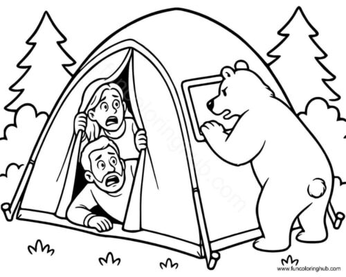 Camping Tent Coloring Pages
