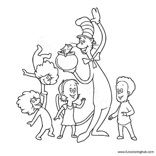 Cat in the hat coloring pages