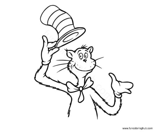 Cat in the hat coloring printables