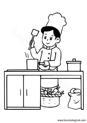 Chef coloring page Chef coloring page