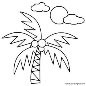 Coconut tree and sun Coconut tree and sun