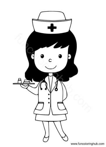 Community helper nurse coloring page Community helper nurse coloring page