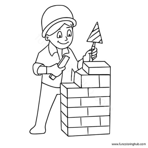 Construction worker coloring page Construction worker coloring page