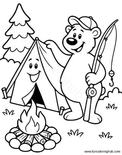 Cute Camping Coloring Pages