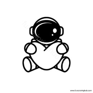 Cute astronaut coloring page