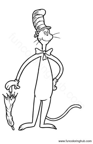 Dr Seuss the Cat coloring page
