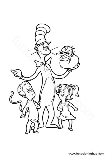 Dr Seuss the cat in the hat coloring pages