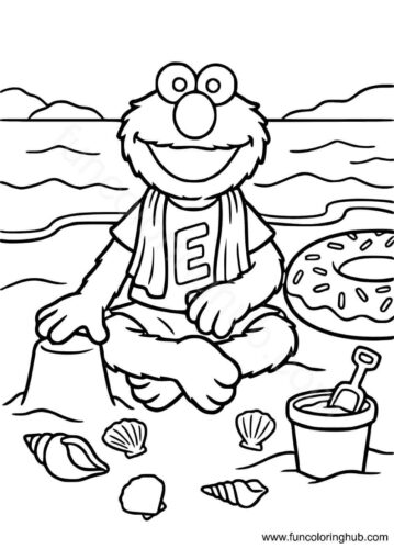 Elmo at the beach