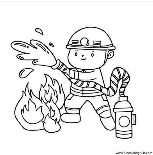 Firefighter coloring page Firefighter coloring page