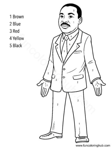 Free Martin Luther King Jr Color By Number Coloring Pages