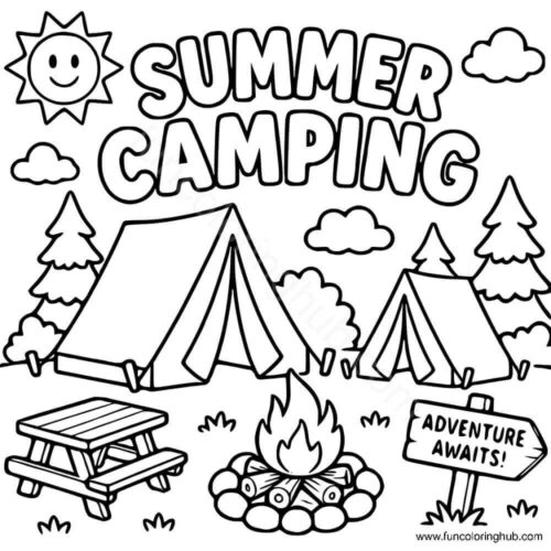 Free Printable Summer Camping Coloring Pages