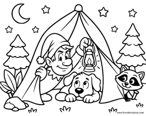 Funny Camping Coloring Pages