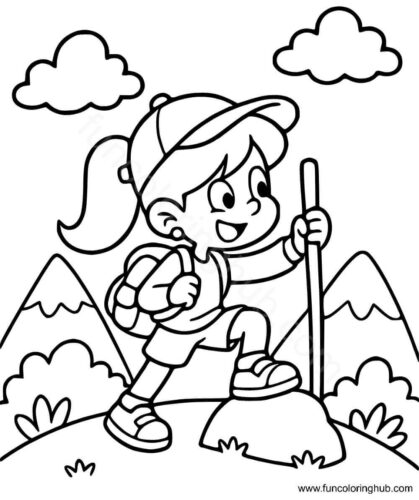Girl Scout Camping Coloring Pages
