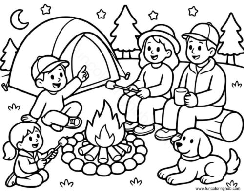 Happy Camper Coloring Pages