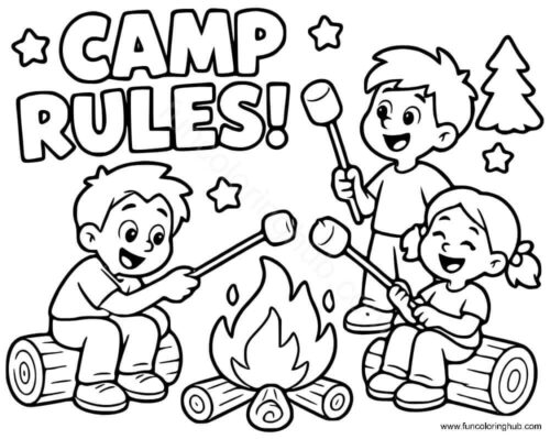 Happy Camper Coloring Sheets