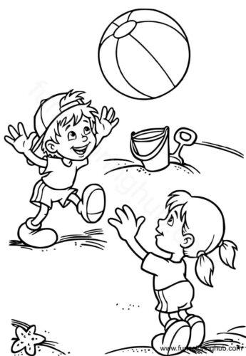 Kids playing at beach