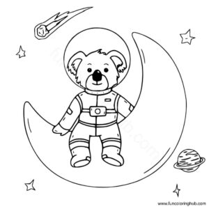 Koala Astronaut On Moon