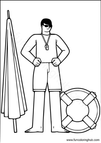 Lifeguard coloring page Lifeguard coloring page
